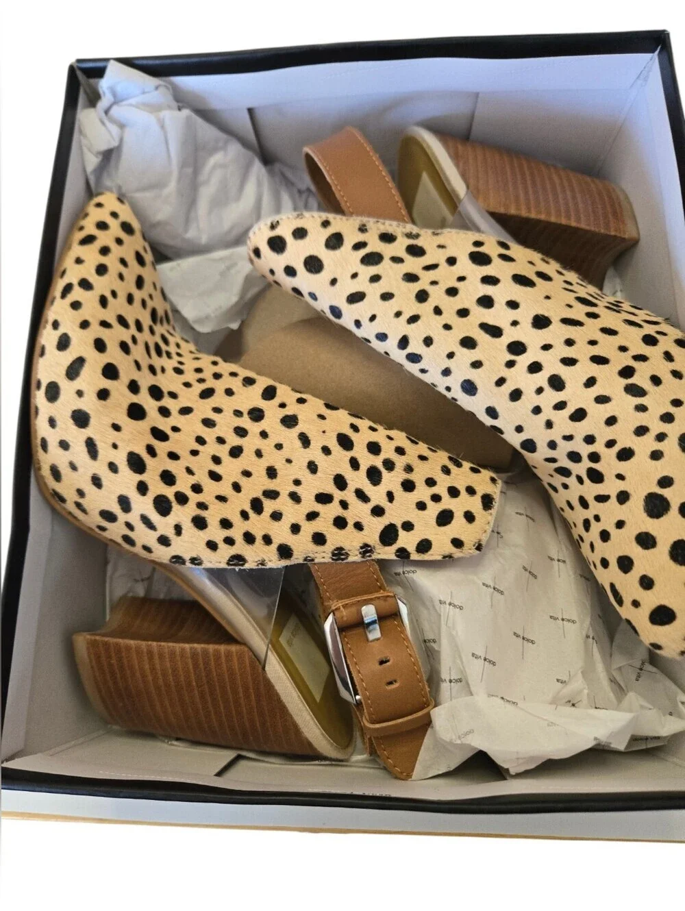 🔥🐆 NIB Dolce Vita “Franky” Leopard Calf Hair Slingback Heels 🐆🔥